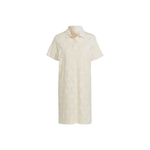 Adidas Originals TREFOIL MONOGRAM POLO DRESS Короткий рукав Платье Женское Чудесный белый