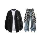 Чёрный + Винтажный Синий Джинсы