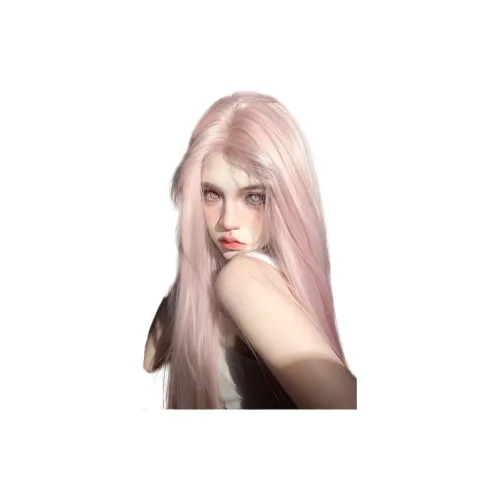 UMIFFA Розовая Перука для Женщин с Длинными Волосами Приятная для Кожи CENTER Передняя Кружевная Части Bangs