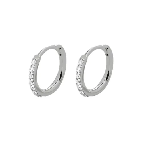 Monica Vinader 14k Белое золото серьги женский серебряный