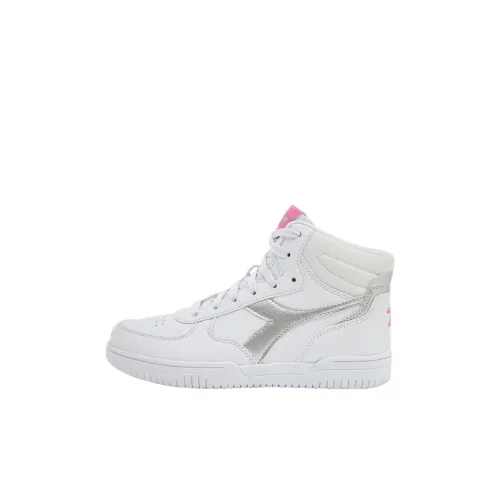 DIADORA Raptor R High Топ Детские Скейтбординги Белый Серебряный Детский