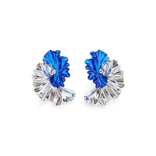 VK VINCENT＆KARINA Copper Resin Silver Stud Earrings Women's