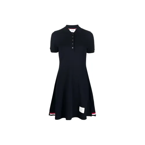THOM BROWNE Морской синий Женские Платья с Коротким Рукавом
