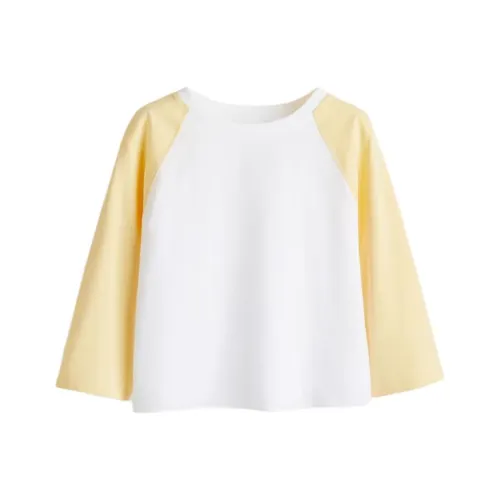 H&M Белый/Светло-Желтый Женские T-рубашки