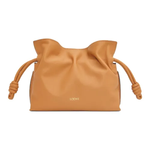 LOEWE Flamenco Nappa Коровья кожа Сумка через плечо Клатч Мини Женский Теплый песочный Желтый