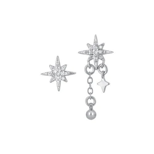 MISS XIA JWY Серьги-гвоздики из меди с серебряным покрытием унисекс