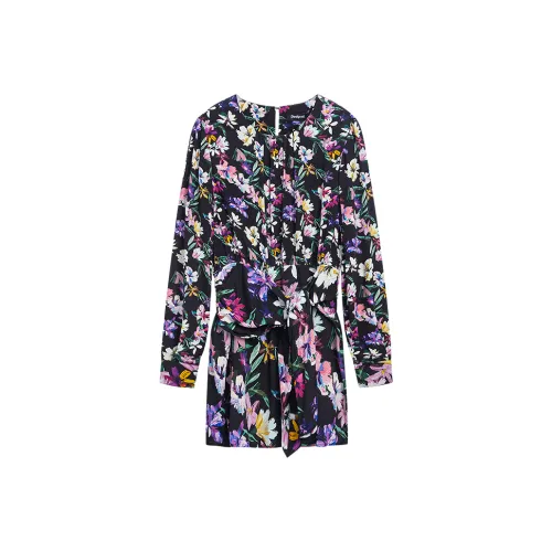 Desigual Многоцветные Женские Длинные Платья с Длинными Рукавами