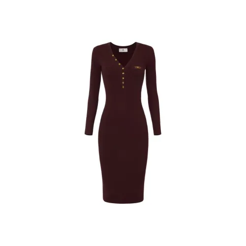 Elisabetta Franchi Длинное платье с длинными рукавами женское