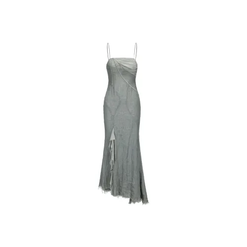 ELYWOOD Серый Синий Linen Panel Slip Dress Slip Dress Женские