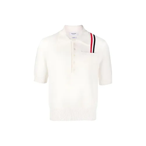 THOM BROWNE Белая Мужская Рубашка Поло