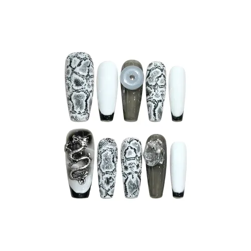 BDQC Тигровый принт Леопардовый принт Осветляющий МATURE LADY Стиль 25 мм False Nail Средний LADDER Ripe Smudge Стиль Instagram