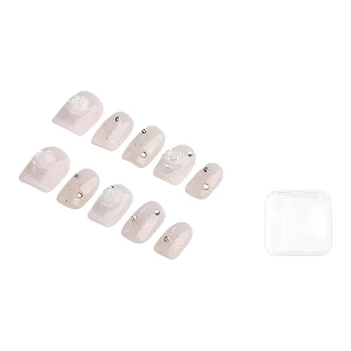 BDQC Spring Осветляющий 3D эффект Камелия Мягкий False Nail Короткий LADDER Nude Однотонный Instagram стиль