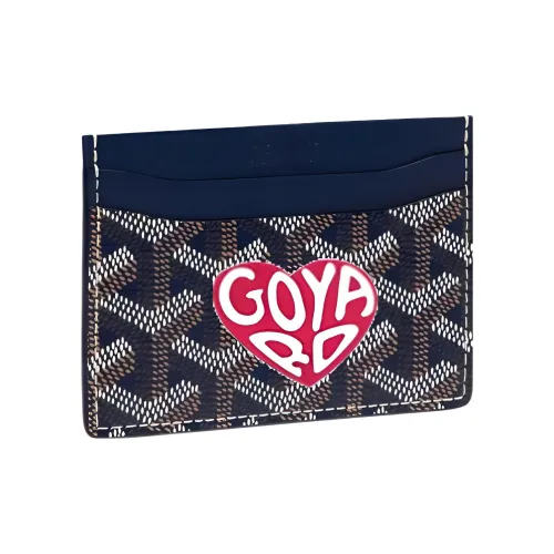 GOYARD Saint Sulpice Холст с кожей Картхолдер Картхолдер Унисекс Морской синий Персиково-красный Маленькое сердце