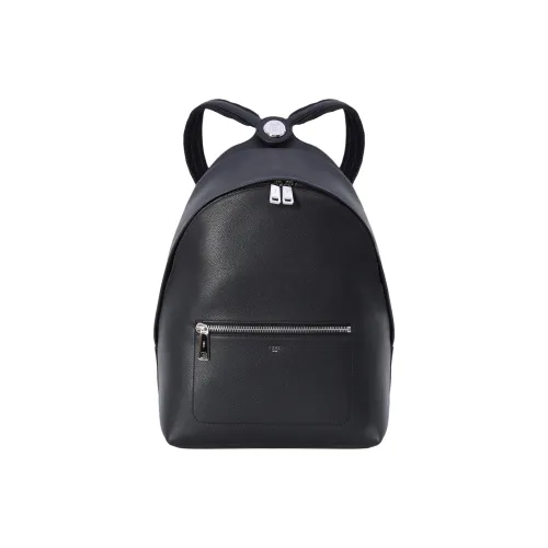 FENDI Chiodo Телячья кожа с рельефом Рюкзак Средний Мужской Черный