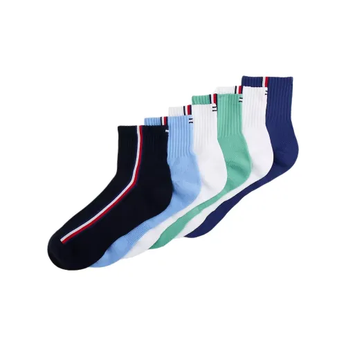 Tommy Hilfiger 6 пар Черный+Синий+Белый+Зеленый+Синий Мужские носки MID до икры