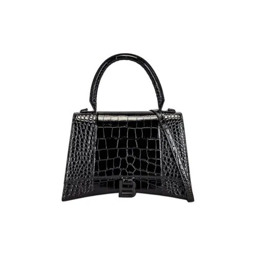 Balenciaga HOURGLASS Кожа Сумка через плечо Средняя Женская Черная