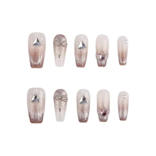 BDQC Вечерний Гравированный Спинель Градиентный Элегантность Русалка Handcrafted False Nail 25 False Nail Средний ЛАДДЕР