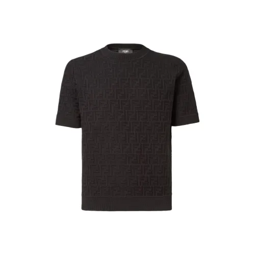 FENDI Мужские черные T-рубашки
