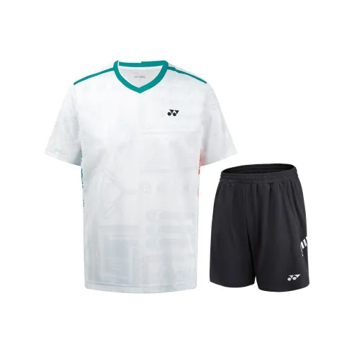 YONEX 110035 White + 120061 Black Мужские Бадминтонные Джерси