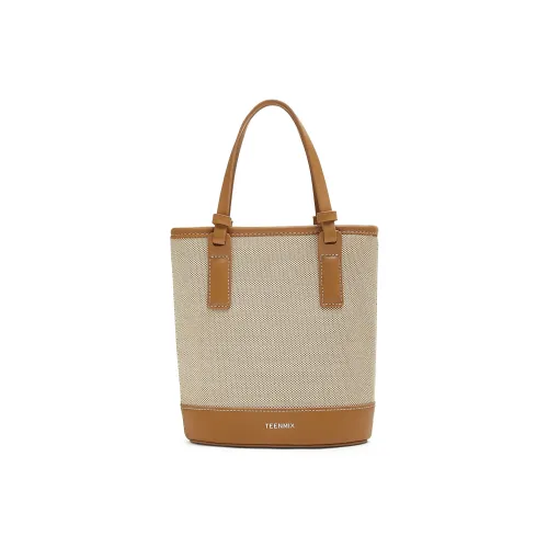 teenmix Ткань Ведрообразная Сумка Маленькая Женская Бежевая Абрикосовая Темно-синяя