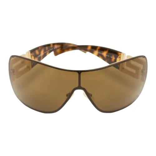 VERSACE Металлический ацетат Нерегулярная форма Солнцезащитные очки Женские Черепаховый