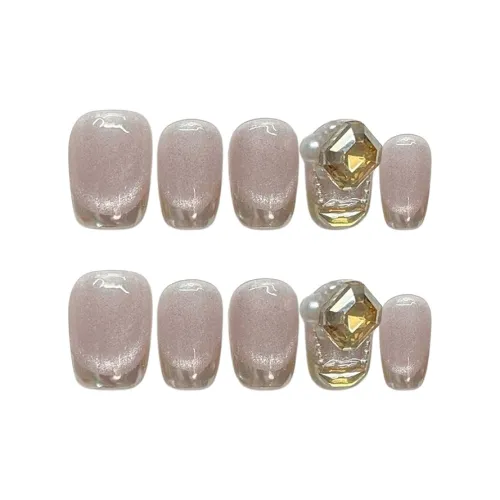 BDQC Мягкий Французский Градиентный Кристальный Элегантность 15mm False Nail Короткий LADDER Короткий LADDER Розовый Градиентный Милый