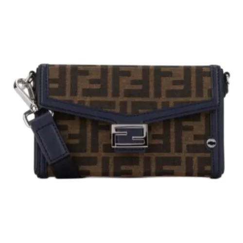 FENDI Полиэстер Плечо Сумка Мужская Коричневая