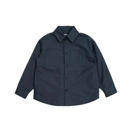 FENDI Темно-синие детские повседневные рубашки
