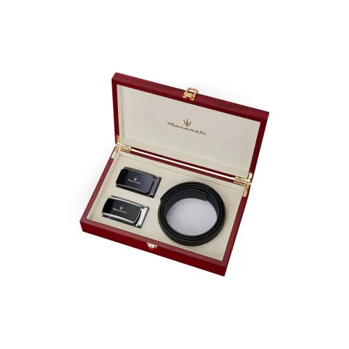 Maserati Лицевая коровья кожа Бизнес Офисный стиль Etiquette Ремень Премиум Gift Box Set Мужской Металлический Ширина 3,5 см