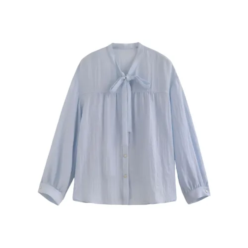 Miss Chipmunk Светло-синие Женские Рубашки