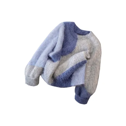 Cypress House Светло-серый и Синий Женские Свитера