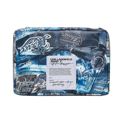Karl Lagerfeld Atelier Reservé Коллаборация Переработанный Полиуретан Ноутбук Сумка Женская Васильковый Синий