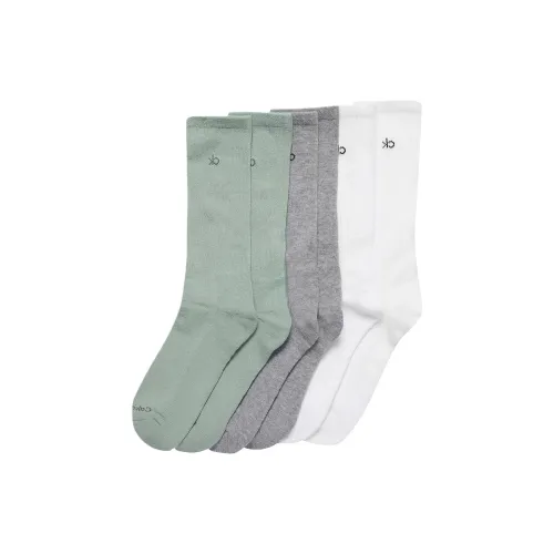 Calvin Klein 6 пар 2 белых + 2 серых + 2 оливково-зеленых мужских носков MID до икры