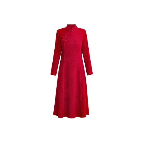 PIERRE CARDIN Red Women's Long Sleeved Dresses PIERRE CARDIN Красный Женские Длинные Платья с Длинными Рукавами