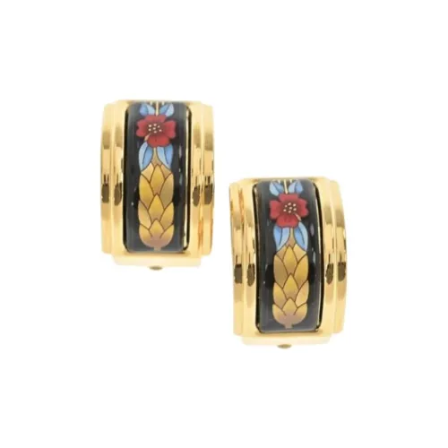 HERMES Эмаль Серьги Женские Золото