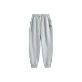 [Ребристая манжета] Фотиния Серый (Mb Штрих кисти Смайлик Логотип на штанах)