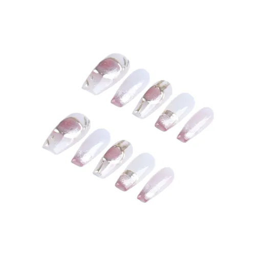 BDQC Мягкий Минималистский стиль Magic Mirror Розовый Девичий And Отбеливающий False Nail MID Длина Розовый Стиль с эффектом размазывания Instagram