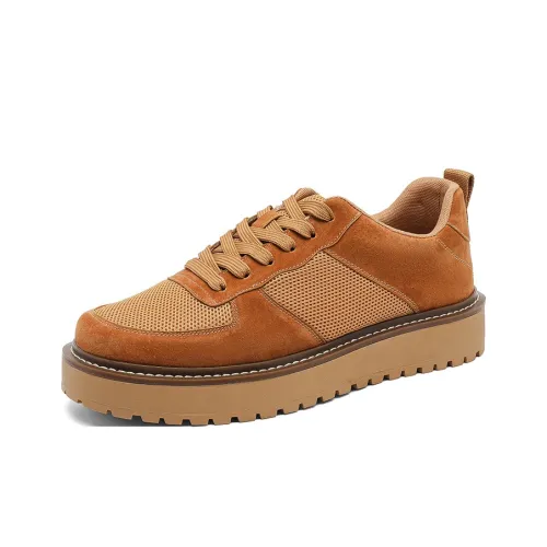 Devanro Износостойкий Дышащий Низкий Топ Casual Мужской Желтый