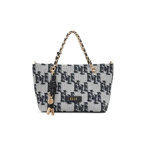 ELLE Ткань Синтетическая кожа Сумка через плечо Женская Черный Овсяно-абрикосовый