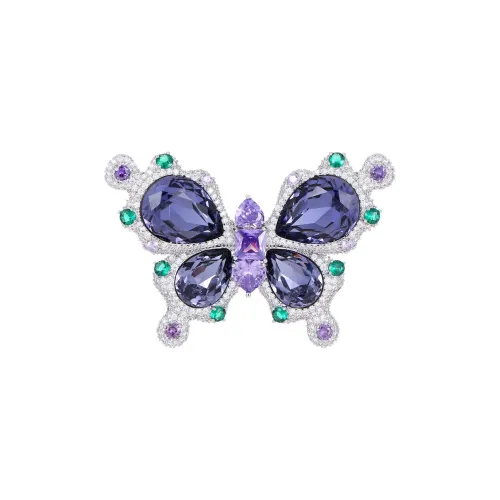 Фиолетовый медный сплав броши женские