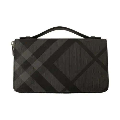 Burberry Кожа Кошелек Мужской Серый Черный
