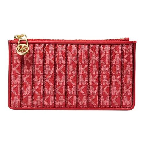 MICHAEL KORS Холст Монета Кошелек Держатель для карт Женский Красный