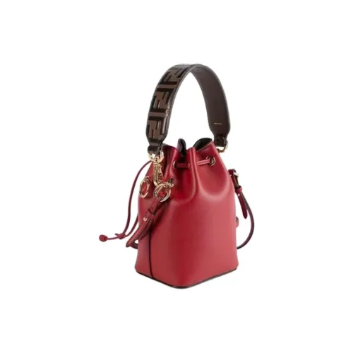 FENDI Mon Tresor Кожа Ведрообразная Сумка Сумка через плечо Женская Красная