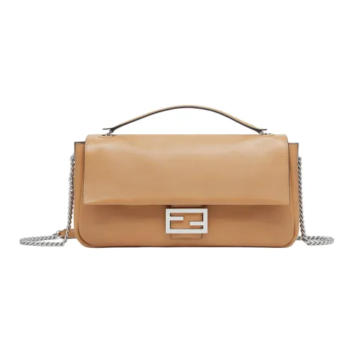 FENDI Baguette Телячья кожа Одно плечо Сумка Большая Женская Коричневая