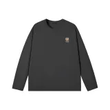 [100% cotton, длинный рукав] Темно-серый (боксеры облегающего кроя с логотипом на груди)