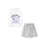 [Девочки 100% хлопок Майка Комплекты Одежды] Белый Белль