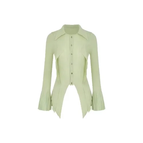 Leather Cat Зеленый Женские Рубашки
