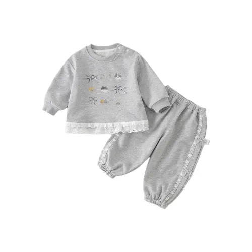 XiaoJinBu Серый Детский Повседневный Спортивный Комплект