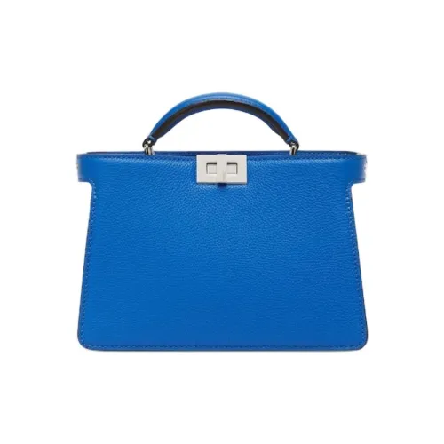 FENDI Peekaboo ISeeU Сумка через плечо из телячьей кожи мужская синяя