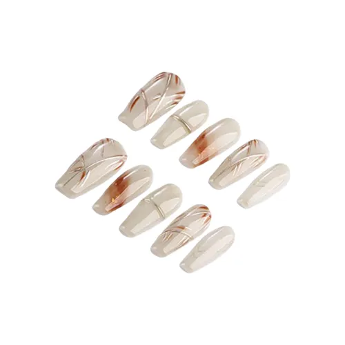 BDQC Китайский стиль Ручная роспись False Nail Средний LADDER Белый Однотонный Китайский стиль